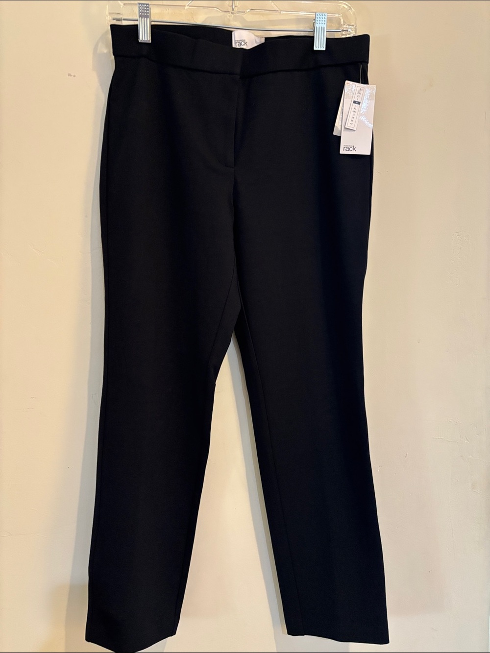 NWT Nordstrom Black Tailored Straight-Leg Pants M rayon/nylon blend